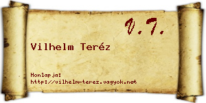Vilhelm Teréz névjegykártya